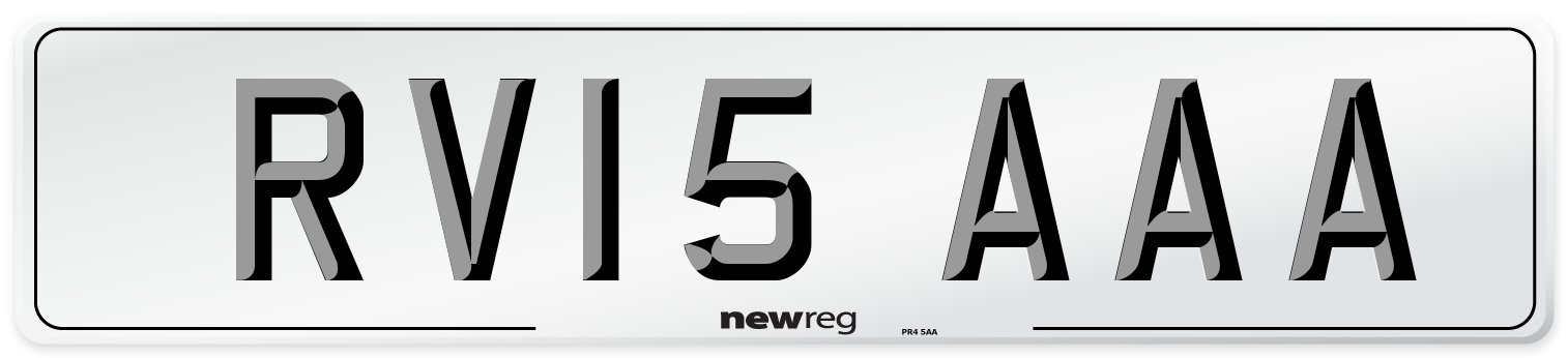 RV15 AAA Number Plate from New Reg